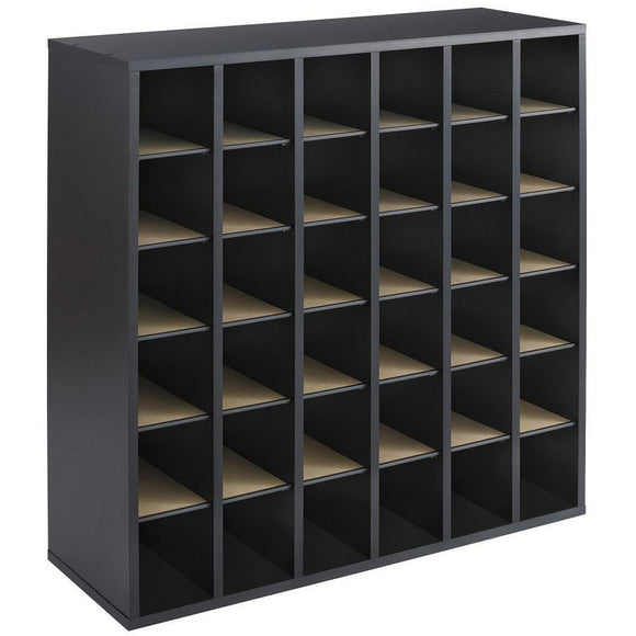 (Scratch & Dent) Safco Outlet Wood Mail Sorter, 36 Compartments, 32 3/4