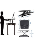 FlexiSpot Outlet AlcoveRiser Sit-To-Stand Desk Converter, 35"W, Black