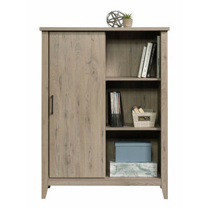 Sauder Outlet Summit Station 52"H Bookcase With Sliding Door, Laurel Oak