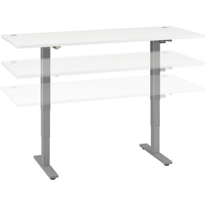(Scratch and Dent) Move 40 Series by Bush Business Furniture Height-Adjustable Standing Desk, 72" x 30", White/Cool Gray Metallic, Standard Delivery