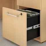 (Scratch & Dent) Bush Business Furniture 300 Series Office Desk With 2 Pedestals 60"W, Natural Maple