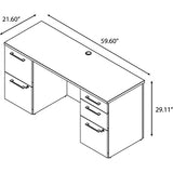 (Scratch & Dent) Bush Business Furniture 300 Series Office Desk With 2 Pedestals 60"W, Natural Maple