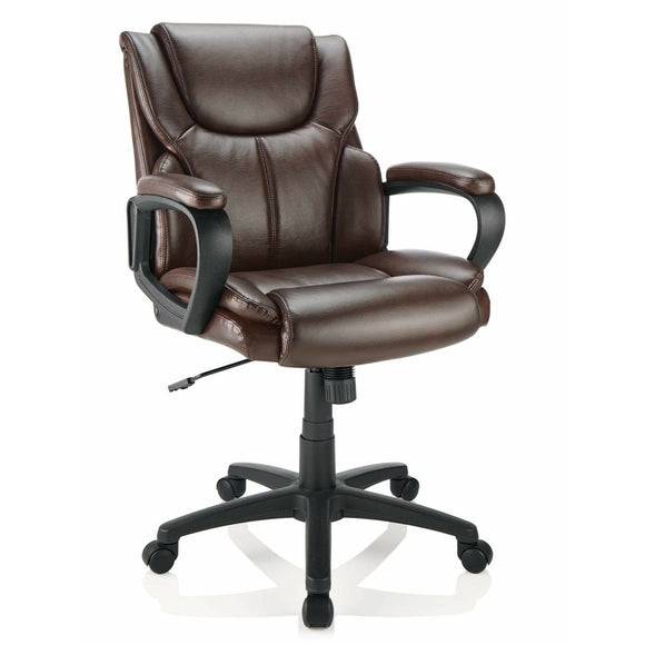 Brenton Studio Mayhart Vinyl Mid-Back Chair, Brown