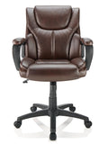 Brenton Studio Mayhart Vinyl Mid-Back Chair, Brown