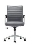 Realspace Modern Comfort Series, Winsley, Bonded Leather Managerial Mid-Back Chair, Gray/Chrome