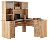 (Scratch & Dent) Realspace Outlet Magellan L-Shaped Desk, Blonde Ash