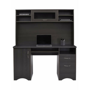 (Scratch & Dent) Realspace Pelingo 56"W Desk With Hutch, Dark Gray