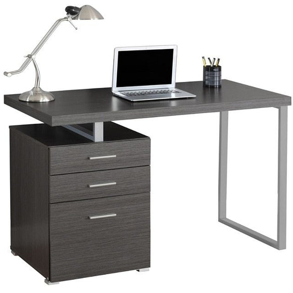 (Scratch & Dent) Monarch Specialties Outlet Computer Desk With Left/Right Pedestal, Gray