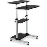 (Scratch and Dent) Mount-It! MI-7940 Mobile Stand-Up Desk, 30-1/2"H x 37"W x 4-1/4"D, Silver