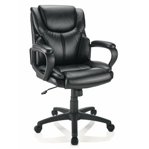 Brenton Studio Mayhart Vinyl Mid-Back Chair, Black,