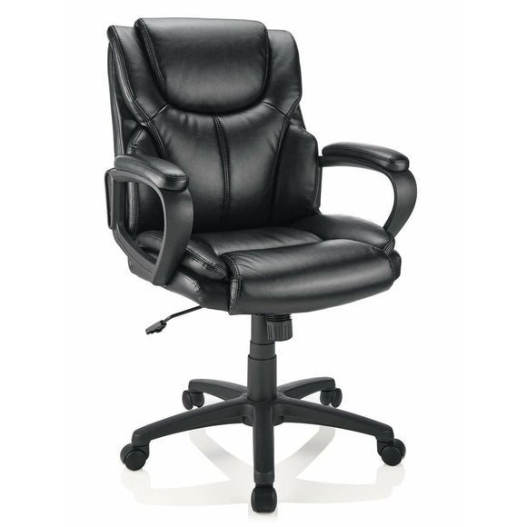 Brenton Studio Mayhart Vinyl Mid-Back Chair, Black,