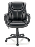 Brenton Studio Mayhart Vinyl Mid-Back Chair, Black,