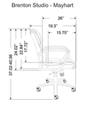 Brenton Studio Mayhart Vinyl Mid-Back Chair, Black,