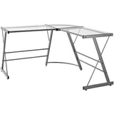 Ameriwood Outlet Home Glass L-Shaped Computer Desk, Gray