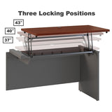 (Scratch & Dent) Bush Business Furniture Components 60"W Left Hand 3 Position Sit to Stand L Shaped Desk with Mobile File Cabinet, Hansen Cherry/Graphite Gray