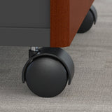 (Scratch & Dent) Bush Business Furniture Components 60"W Left Hand 3 Position Sit to Stand L Shaped Desk with Mobile File Cabinet, Hansen Cherry/Graphite Gray