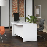 (Scrtach & Dent) Bush Business Furniture Studio C Bow Front Desk, 60"W x 36"D , White