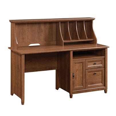 (Scratch & Dent) Sauder Edge Water Computer Desk With Hutch, Auburn Cherry