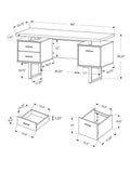 (Scratch and Dent) Monarch Specialties Laminate Floating-Top Computer Desk, Black/Brown