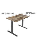(Scratch and Dent) Vari Electric Standing Desk, 60"W, Reclaimed Wood