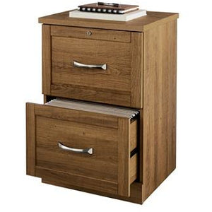 (Scratch & Dent) Realspace Outlet Premium Letter-Size Vertical File Cabinet, 2 Drawers, Golden Oak