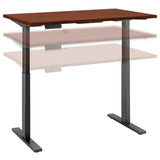 Bush Business Furniture Move 60 Series 48"W x 30"D Height Adjustable Standing Desk, Hansen Cherry/Black Base
