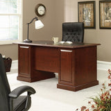 Sauder Outlet Heritage Hill 65"W Double-Pedestal Desk, Classic Cherry