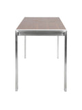 Fuji Contemporary Counter Table, Rectangular, Walnut/Stainless Steel