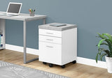 Monarch Specialties Letter/Legal-Size Vertical Filing Cabinet, 3 Drawers, White/Cement-Look