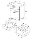 (Scratch & Dent) Monarch Specialties Letter/Legal-Size Vertical Filing Cabinet, 3 Drawers, White/Cement-Look