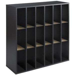 Safco Outlet Wood Mail Sorter, 18 Compartments, 32 3/4"H x 33 3/4"W x 12"D, Black