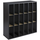 Safco Outlet Wood Mail Sorter, 18 Compartments, 32 3/4"H x 33 3/4"W x 12"D, Black