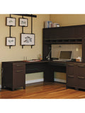 Bush Business Furniture Enterprise 72"W x 72"D L Shaped Desk With Hutch, Mocha Cherry