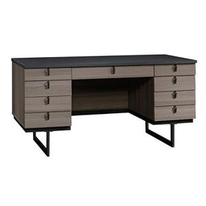 Sauder Outlet International Lux Executive Desk, Diamond Ash/Soft Black