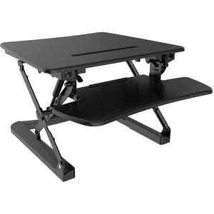 FlexiSpot Height-Adjustable Standing Desk Riser With Removable Keyboard Tray, 27" W, Black