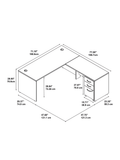 Bush Business Furniture Components 72"W L Shaped Desk with 3 Drawer Mobile File Cabinet, Hansen Cherry/Graphite Gray