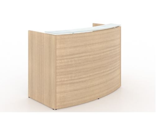 Chiarezza Curved Reception Desk with White Glass Counter Top