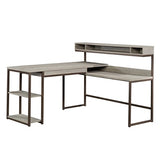 Sauder Outlet Manhattan Gate 61"W L-Shaped Desk, Mystic Oak