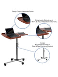 Flash Furniture 30"W Mobile Laptop Desk, Cherry