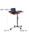 Flash Furniture 30"W Mobile Laptop Desk, Cherry