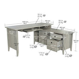 (Scratch & Dent) Inval Promo L-Shaped Workcenter, Smoke Oak