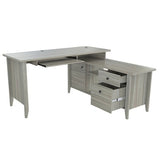 (Scratch & Dent) Inval Promo L-Shaped Workcenter, Smoke Oak