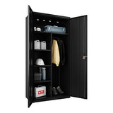 (Scratch & Dent) Lorell Outlet Fortress Series Steel Wardrobe Cabinet, Black