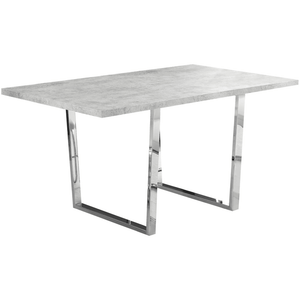 Monarch Specialties Esther Dining Table, 30-1/4"H x 59"W x 35-1/2"D, Gray
