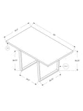 Monarch Specialties Esther Dining Table, 30-1/4"H x 59"W x 35-1/2"D, Gray