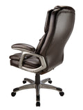Realspace Outlet Cressfield Bonded Leather High-Back Executive Chair, Brown/Silver