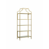 (Scratch & Dent) Sauder Outlet International Lux 71"H 5-Shelf Bookcase, Satin Gold