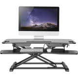 Amer Mounted Sit-Stand 37.4" Height Adjust Desk Riser, Dual Monitor Capable, Black