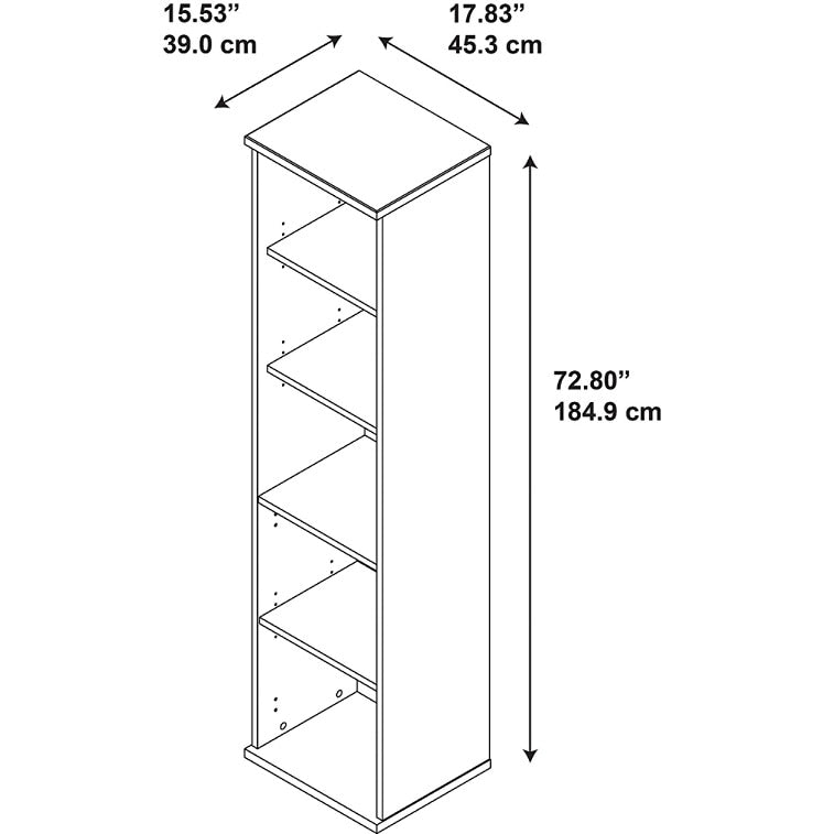 Bush Business Furniture Outlet Components 5 Shelf Bookcase, 18