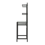 Southern Enterprises Outlet Brax Metal Glass Small Space Desk With Hutch, Black